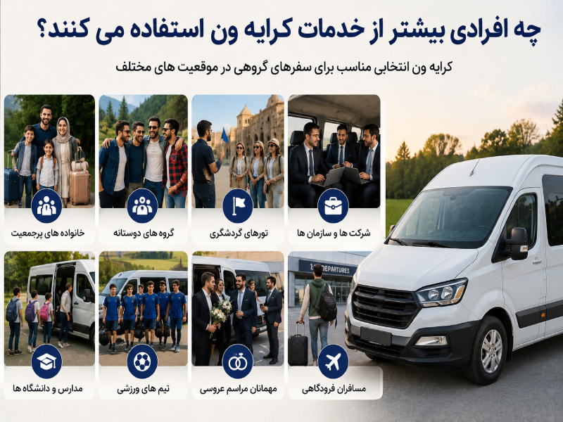 چه افرادی بیشتر از خدمات کرایه ون استفاده می کنند؟