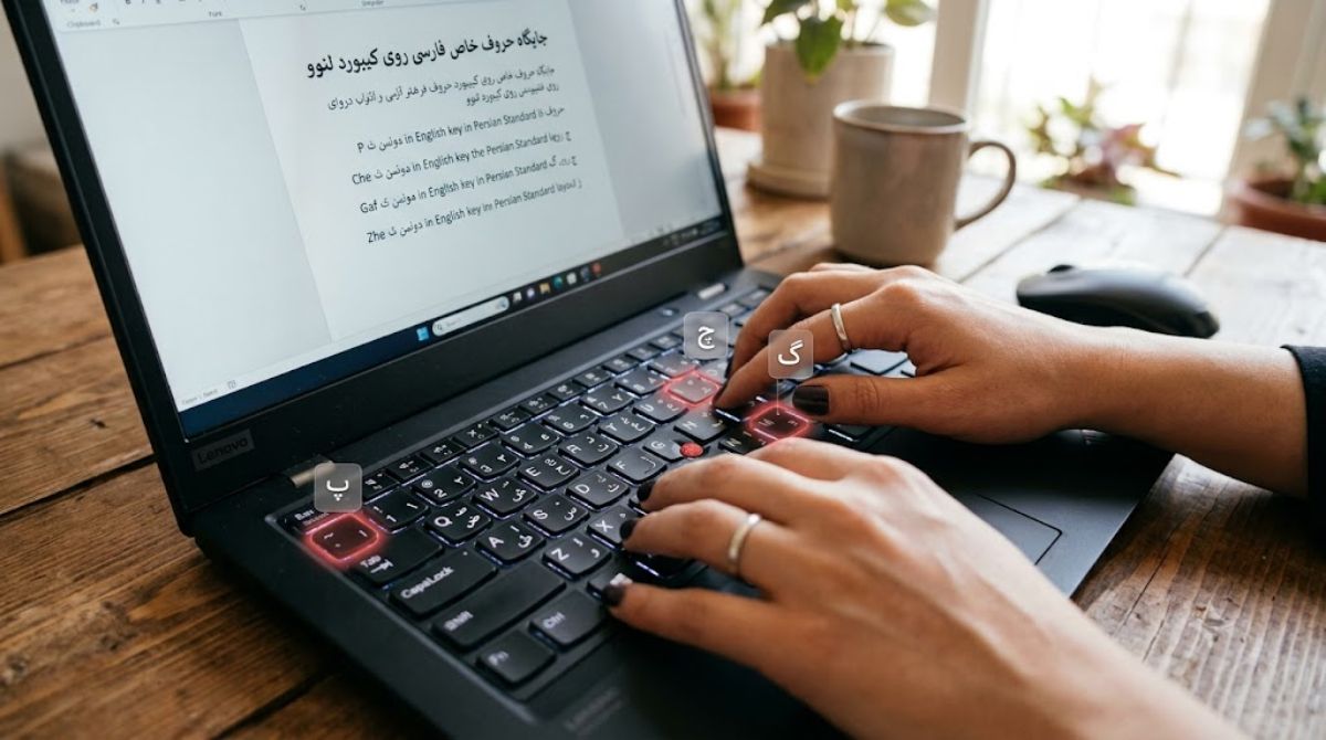 جایگاه حروف خاص فارسی روی کیبورد لنوو کجاست؟